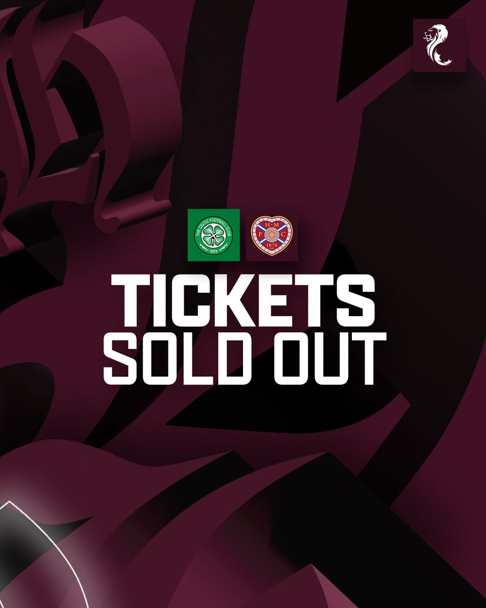 JamTarts's tweet photo. Tickets for Sunday's trip to Celtic Park have now sold out. 

Thank you for your support, Jambos 👏🇱🇻 https://t.co/d5Wa318MCW