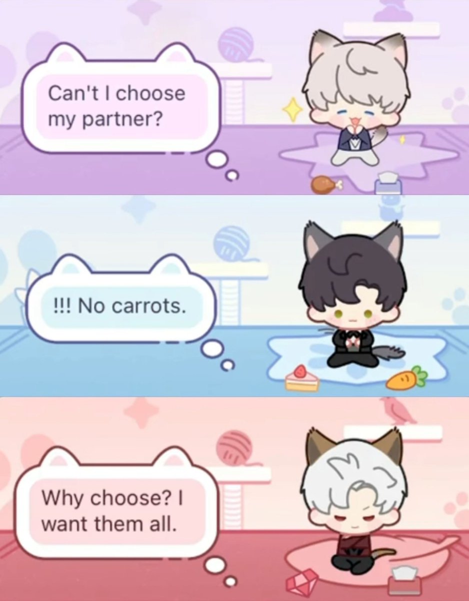 MsElizaberry's tweet photo. So cute!! 🥺❤️

In the widgets, the mats/pillows for the kitties are custom-shaped for each of them 🥹

Xavier = Star 🌟
Zayne = Snowflake ❄️
Rafayel = Fish 🐟
Sylus = Feather 🪶
Caleb = Paper Plane 🛩
Valko = Lily of the Valley 🍃

#LADSIs6
#BringValkoHome
#BringBackValko https://t.co/sXwhB2foui