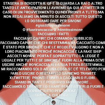 RosveryDana's tweet photo. #gfvip 
⚠️ATTENZIONE E RITWITTATE IN TANTI ⚠️
Le prime anticipazioni non parlano del provvedimento verso Roncaccia e la sua bestemmia..
Detto ciò ⬇️ #fuorironcaccia https://t.co/Tpo5fLugU5