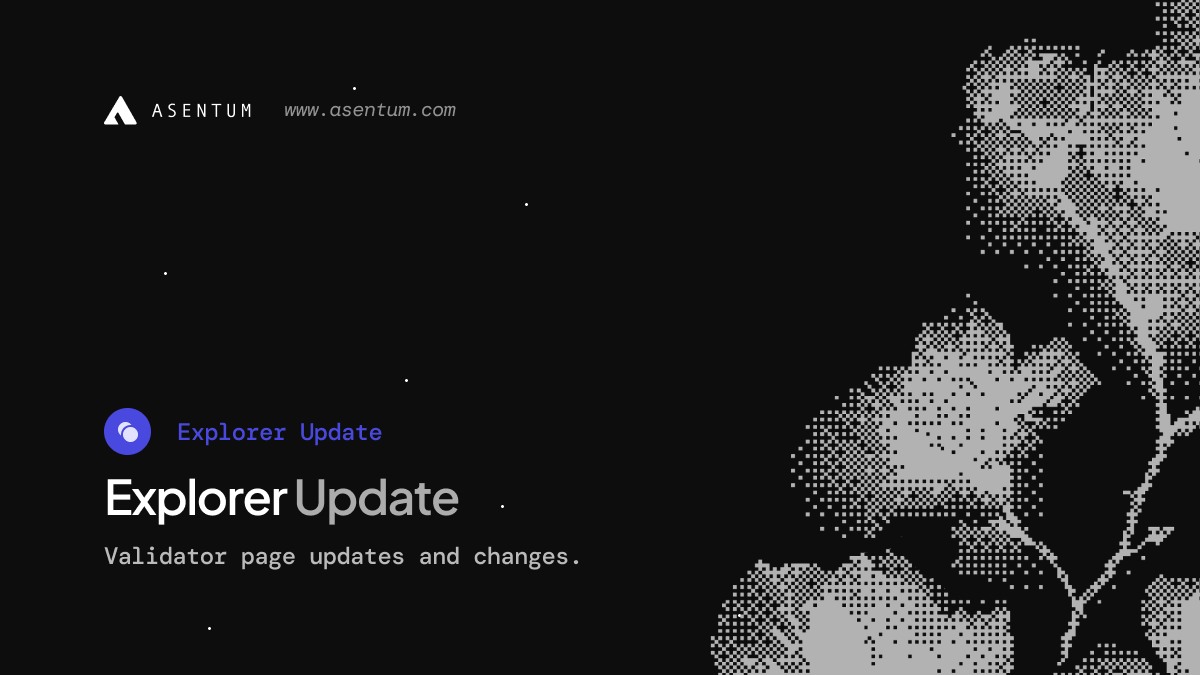 Asentum's tweet photo. Explorer Update 👇

We've updated the validators list to include a 'seated' status, made the table sortable in asc/desc order per column, and added a search bar to find validators by address. https://t.co/BPRKOElba2