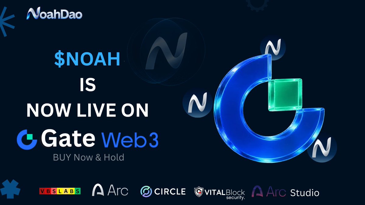NoahDao_hq's tweet photo. 🚀 BIG NEWS FOR THE NOAH FAMILY! 🚀

​$NOAH is officially LIVE and TRADEABLE on @GateDEX Web3 Wallet! 🌊✨

​The future Ark to Earn on Arc is here Buy Hold Then Stake, Play, Farm & Earn rewards with @USDC 

$NOAH! 💎
​Don't wait on the sidelines secure your Bags now:

​📈 Trade Here: https://t.co/tqaKzvhc4p

📲 Buy & Hold: https://t.co/PeNKjAENDJ

​What’s your $NOAH price target for this week? 👇

#NoahDao #Arc #Crypto #GateWeb3 #DeFi #Web3 $NOAH #ArcMainnet