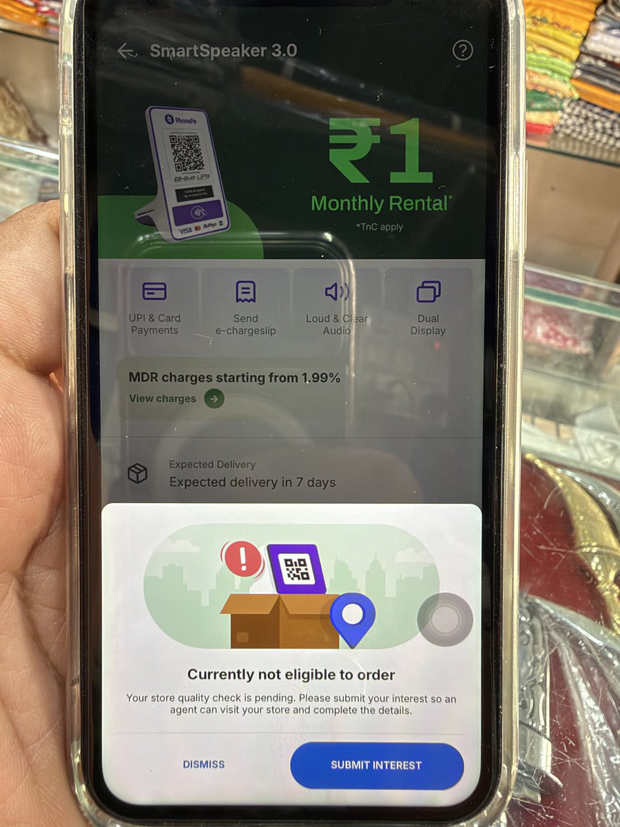 Simarde45568593's tweet photo. 3rd class service phone pe business
5days ago daily try for POD installation 
I have offer 
But not proceed msg came your shop quality check pending i attached screenshot also 
@PhonePe @PhonePeSupport @RBI https://t.co/T5FywVPo3i