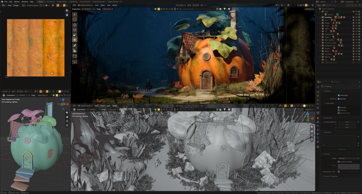slavoartist's tweet photo. Where Autumn Slumbers
From sketch to 3D artwork: #Blender, #Affinity, Pencil and Paper. https://t.co/QEeAjmOqzS