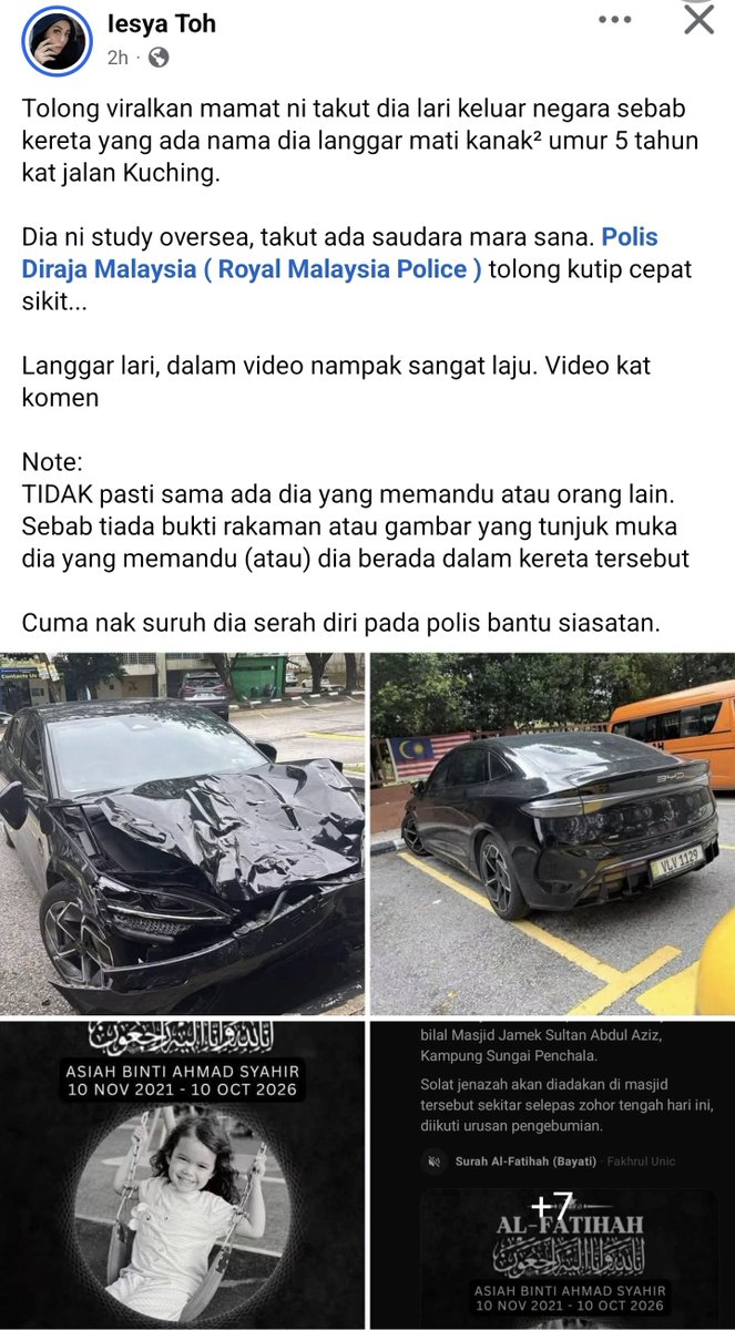 mynewshub's tweet photo. NETIZEN GESA POLIS dan imigresen pastikan seorang pemandu yang menyebabkan kematian seorang kanak-kanak berusia 5 tahun kerana cara pemanduan merbahaya tidak melarikan diri ke luar negara.

Lelaki ini didakwa staff sebuah bank terkemuka di negara ini.

Bukti dashcam memperlihatkan dengan jelas cara pemanduan merbahaya lelaki ini sebagai punca kemalangan.