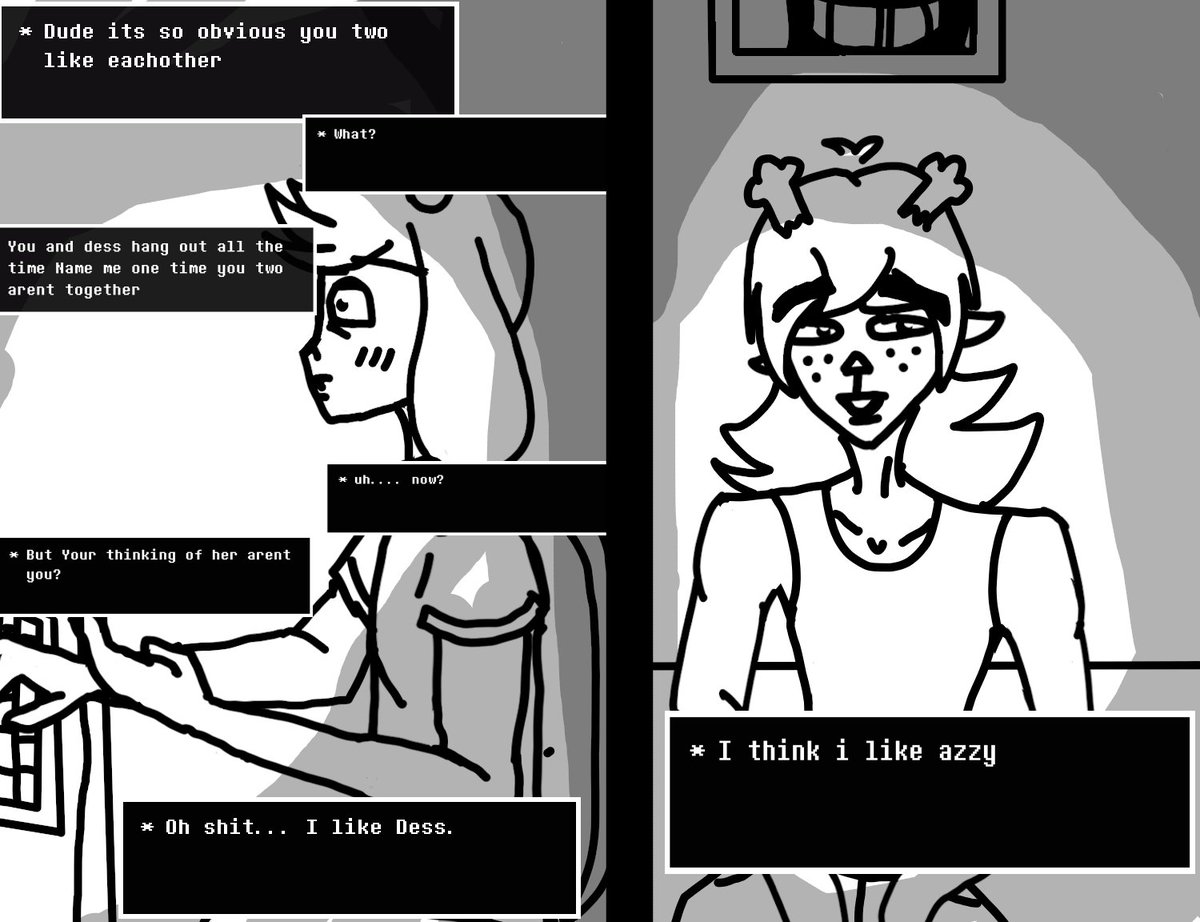 VAC20102010's tweet photo. Inktober: Alone+feelings #dessriel (I grouped it together cuz i thought it would be more interesting and also because my motivation is highkey on life support but i love DESSRIEL RAHHHH! also azzy is talking to pizzapants) https://t.co/xrou3opmkR
