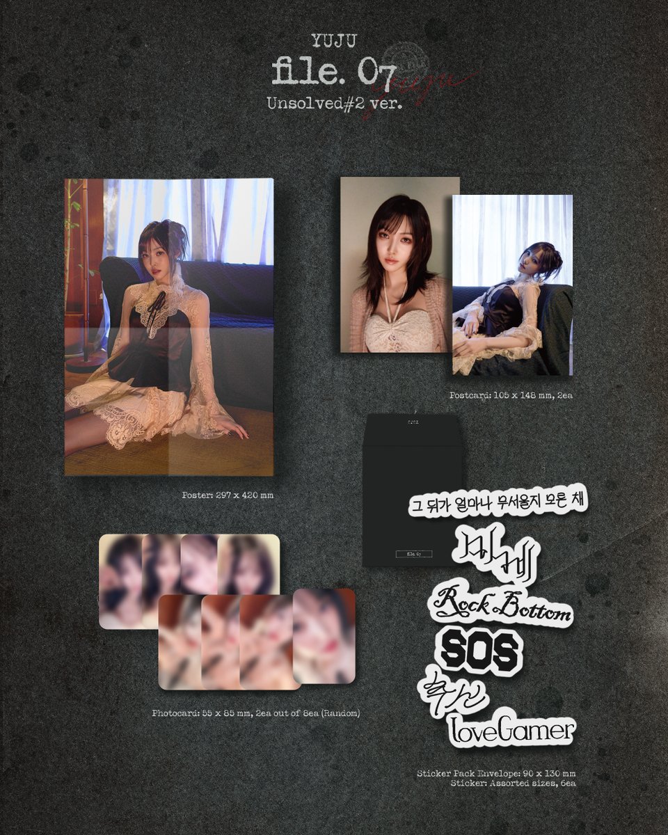 YUJU_atarea's tweet photo. 유주 (YUJU) 4th Mini Album 𝚏𝚒𝚕𝚎. 07 [𝚄𝚗𝚜𝚘𝚕𝚟𝚎𝚍#𝟸]

𝙰𝚕𝚋𝚞𝚖 𝙳𝚎𝚝𝚊𝚒𝚕 𝙿𝚛𝚎𝚟𝚒𝚎𝚠

2026.10.14 6PM (KST)

#유주 #YUJU
#file07 #미제
#ATAREA #앳에어리어 https://t.co/nVdhIe7HIB