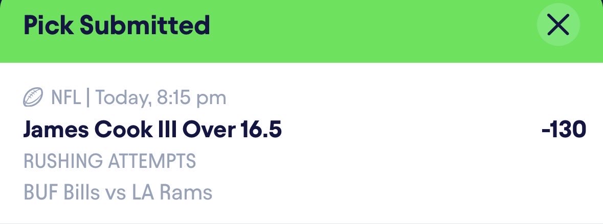 MeerkatPicks's tweet photo. Tomorrows picks were just sent out to premium discord Feeling generous here yall go 
James Cook o16.5 Rush attempts 
Let’s get it https://t.co/AQqSHK3mca