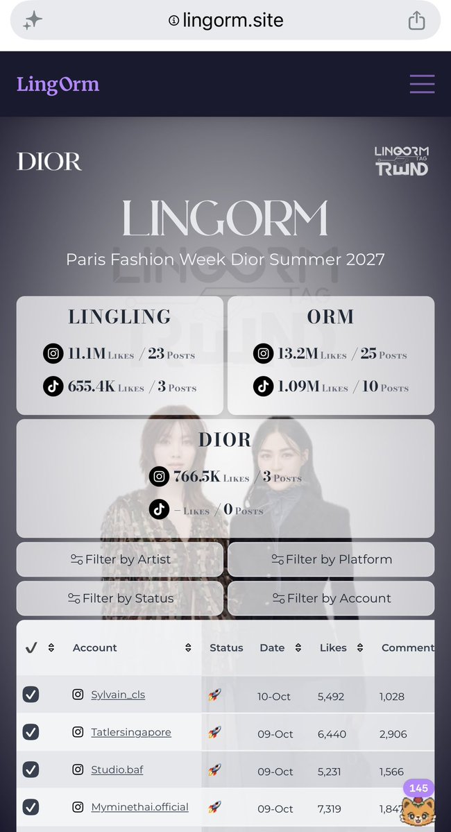 lonongnub_trend's tweet photo. ดีใจจจ ที่ทุกคนชอบเว็บของเรานะคะ ดีใจมากจริง ๆ แต่

‼️ MIV จบ 14 ตี 5 ‼️ ‼️ MIV จบ 14 ตี 5 ‼️
‼️ MIV จบ 14 ตี 5 ‼️ ‼️ MIV จบ 14 ตี 5 ‼️

#LingOrmDiorSummer27 #LinglingKwong #OrmKornnaphat  #LingOrm #Dior #DiorSummer27 #PFW https://t.co/AZE78aUNFI