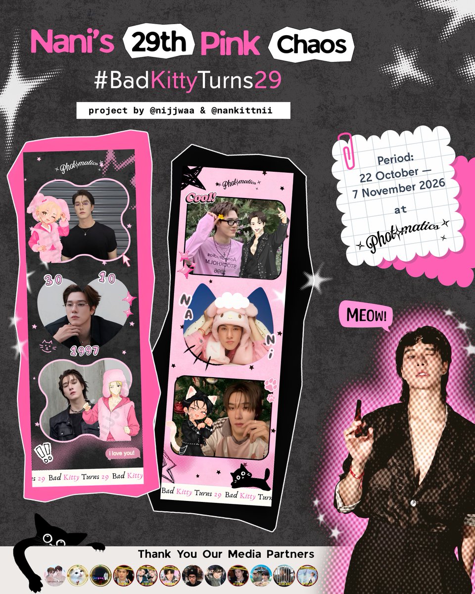 SNfamily_INA's tweet photo. ✧𝓝𝓪𝓷𝓲'𝓼 29𝓽𝓱 𝓟𝓲𝓷𝓴 𝓒𝓱𝓪𝓸𝓼✧ project by @nijjwaa & @nankittnii  Nani’s turning 29, so let’s be a little bad! 😼💖  📅 22 October – 7 November 2026 📍 🇮🇩 @photomaticsid  Come take your cutest shots, celebrate with us & share yours using #BadKittyTurns29 #NaniBDproject2026 🎀