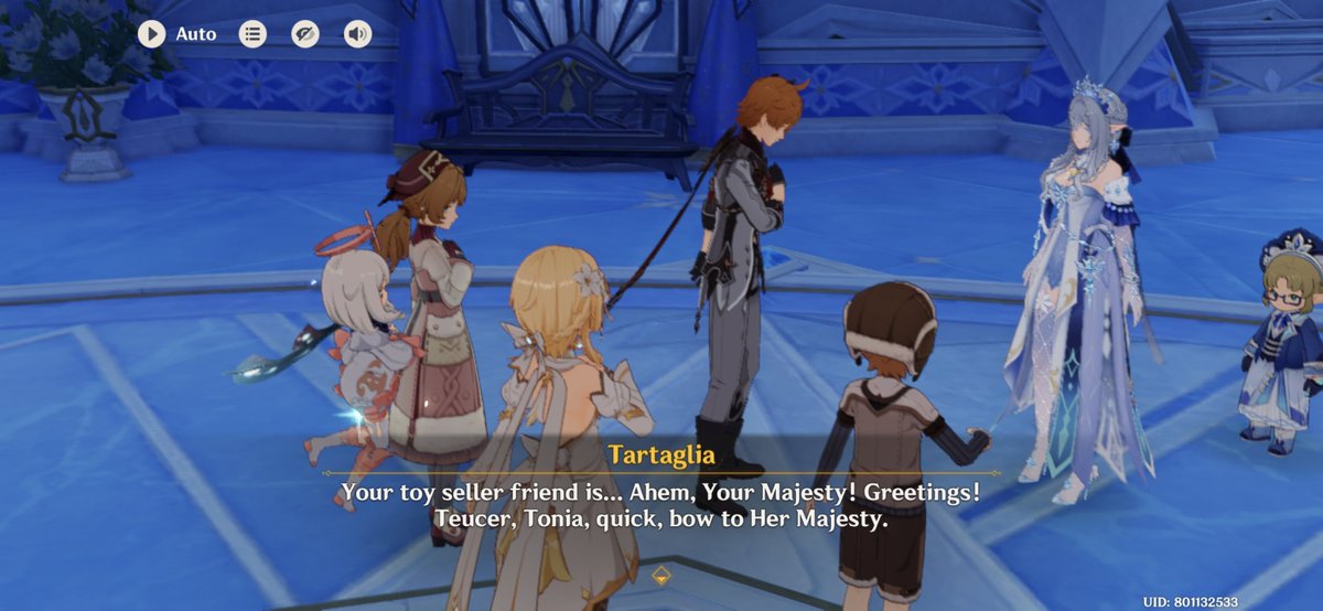 zerosfinalsong's tweet photo. if you told me in 2020 tsaritsa anastasya feodorovna snezhnaya the cryo archon would discover one of her fatui harbingers was larping as a toy seller, i'd have not believed it

this is THE cutest thing i ever experienced in this game AAAAAA 🥹❤️ https://t.co/FNvJC2PZrO