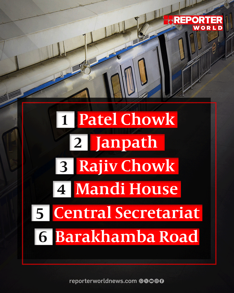 Reporterworld_'s tweet photo. Entry and exit at six Delhi Metro stations will remain closed from 6 am to 4 pm today ahead of the Opposition’s march to the Supreme Court over alleged ‘vote chori’.
#DelhiMetro #INDIAblocmarch #SupremeCourt #VoteChori #DelhiNews #ReporterWorld https://t.co/aOEqFJ9wJu