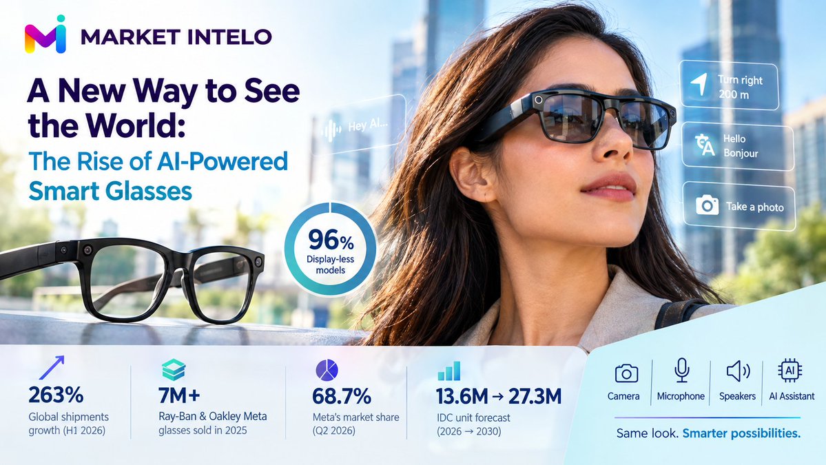 marketintelo's tweet photo. 👓 Smart glasses are evolving beyond hands-free convenience. With AI-powered features reshaping how we see, interact, and access information, wearable tech is entering a new era.

Read more 👇
https://t.co/dczZkEqv9S

#SmartGlasses #WearableTechnology #TechInnovation https://t.co/sat7RJh954