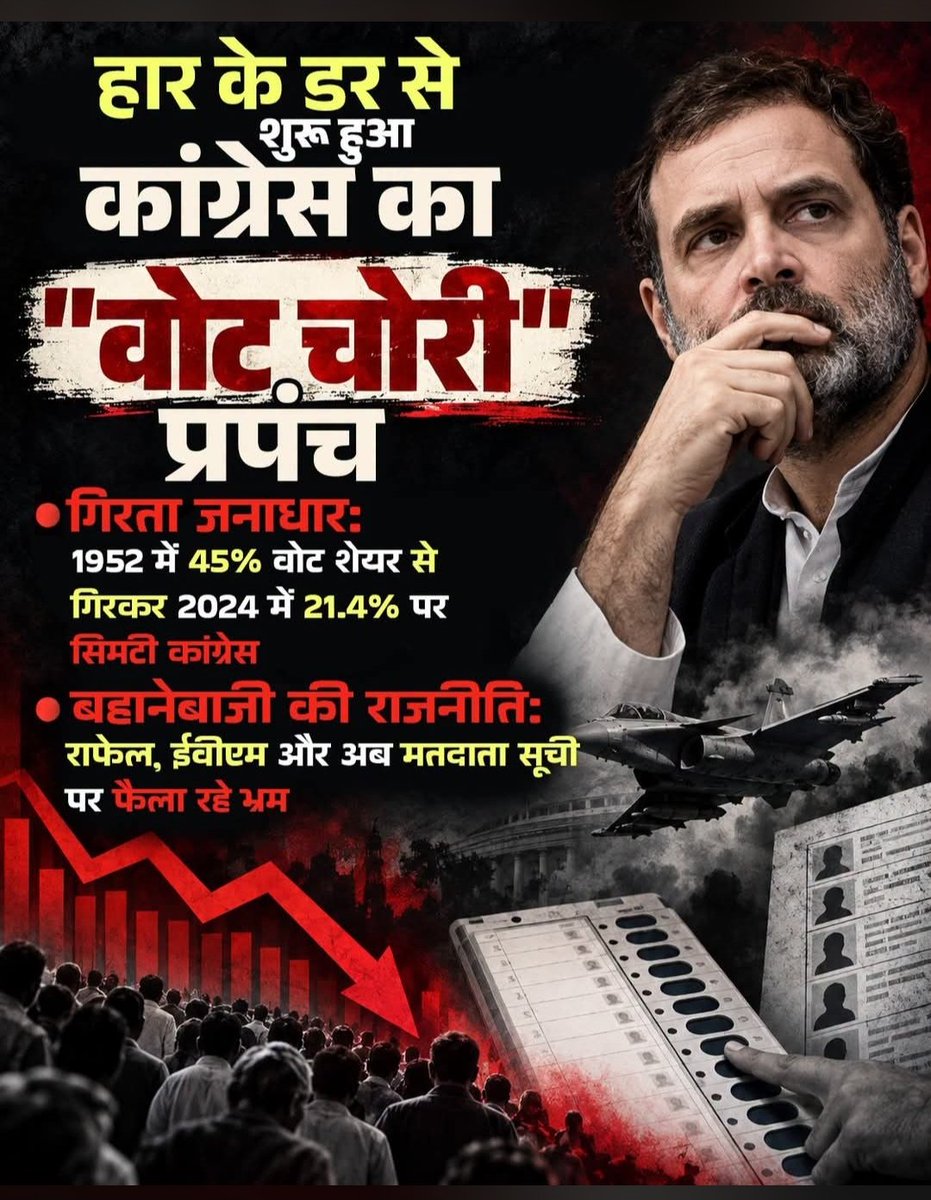 tejnath_patel's tweet photo. पहले जनता का विश्वास खोया, अब बहाना नहीं बचा तो विपक्ष ने " वोट चोरी " का नाटक शुरू कर दिया! 
                    🙆‍♂️🙆‍♂️🙆‍♂️ https://t.co/S5xMXM58os