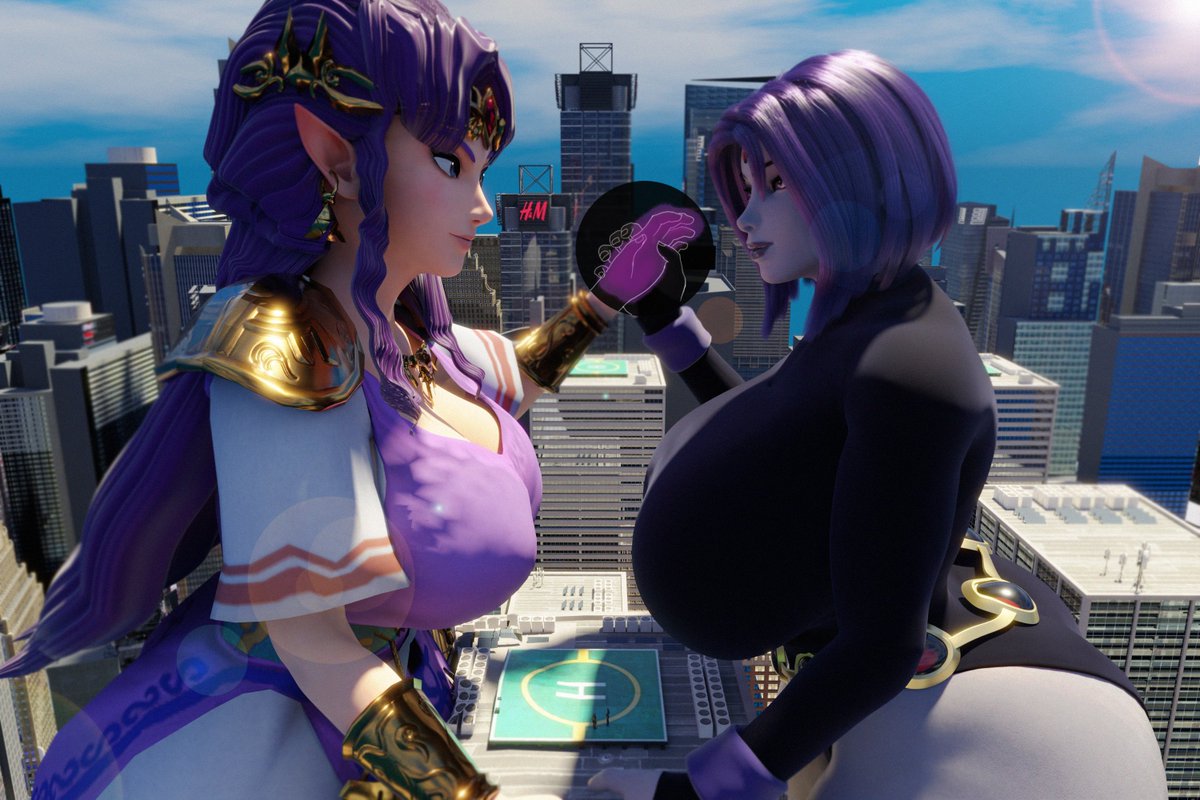 HuckleBerry8181's tweet photo. Bit of Magical Dispute on who can Grow Bigger!  Light or Dark Magic?

#Giantess #SizeTwitter #Zelda #RavenDC https://t.co/5QBhCVLriw