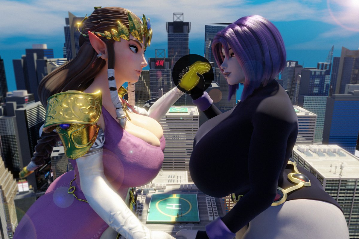 HuckleBerry8181's tweet photo. Bit of Magical Dispute on who can Grow Bigger!  Light or Dark Magic?

#Giantess #SizeTwitter #Zelda #RavenDC https://t.co/5QBhCVLriw