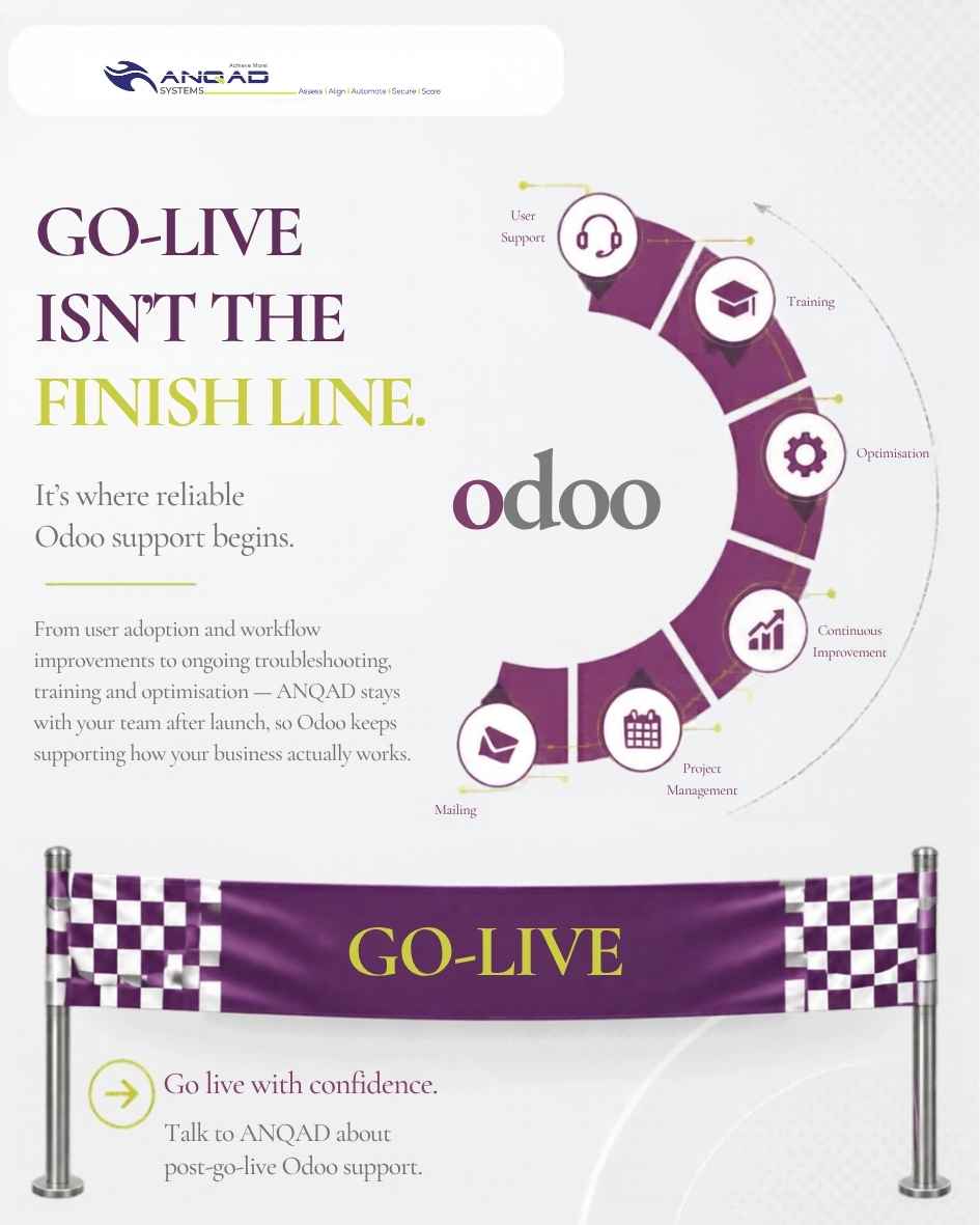 anqad_sl's tweet photo. Odoo go-live isn't the finish line, it's the starting line. We stay with you for the part most partners skip - after go-live support. #odoo #3cx #microsoft #itsupport #odoo20 #fyp https://t.co/vEJwkP0JiZ