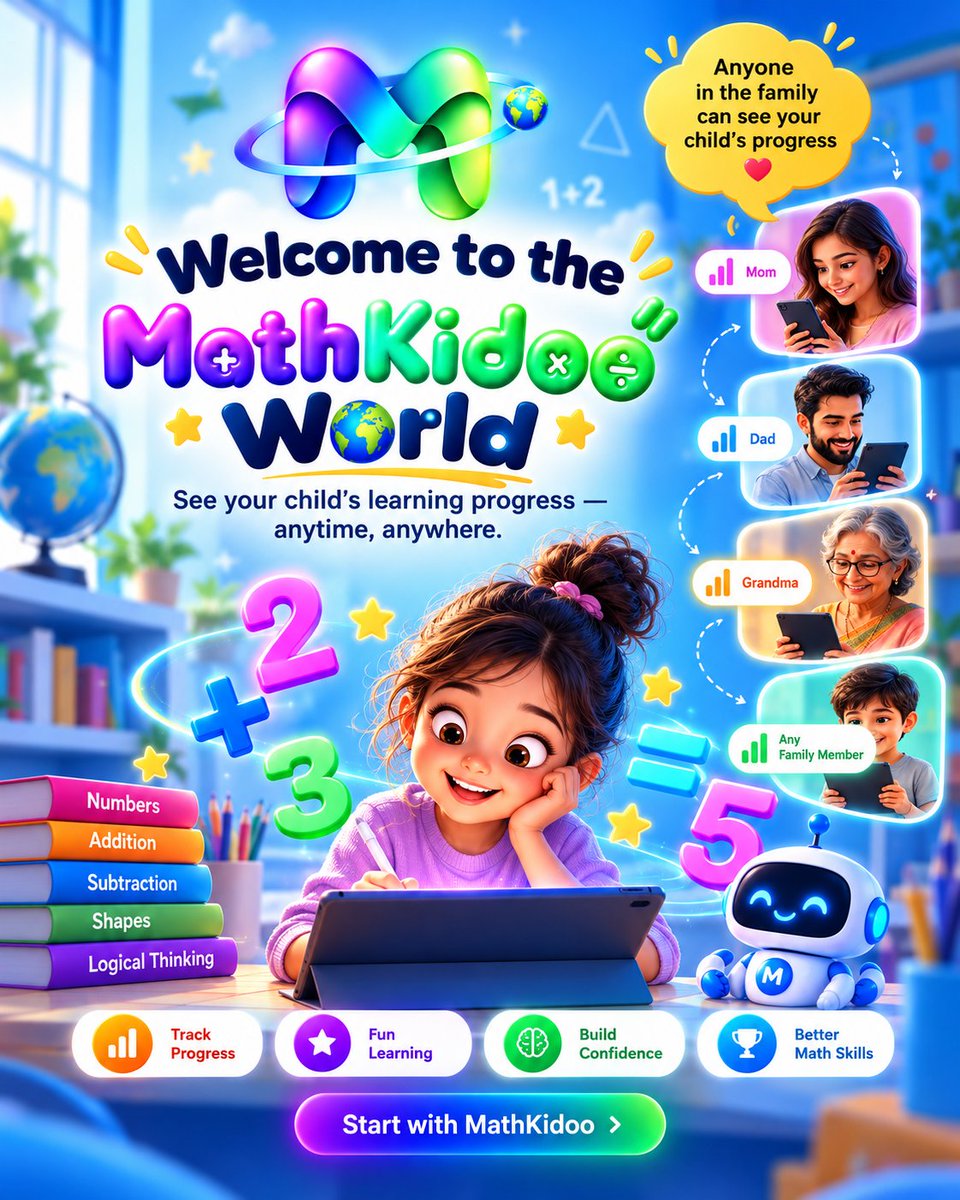 askbrainboot's tweet photo. 🌎✨ Welcome to the MathKidoo World! 💙

Where learning maths becomes fun, exciting, and full of possibilities! 🚀

🎯 Learn. Explore. Improve. Shine!

🚀 Discover MathKidoo and make maths your child’s new favourite adventure!

#Maths #kids #education #MathLearning #KidsEducation https://t.co/9MYUf3fkEP