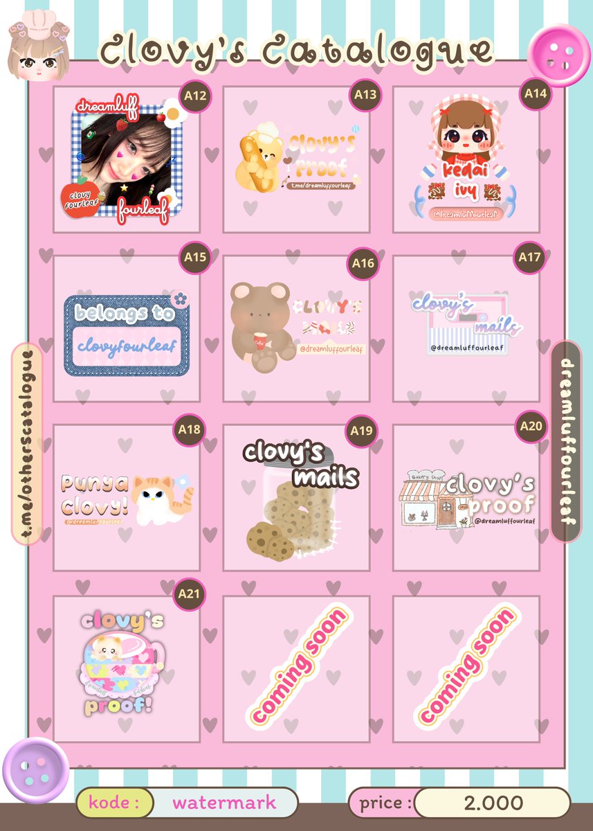 clovyfourleaf's tweet photo. ˚ﾉꕮ .. HELP RT, thankyou! 🍧 ⋆.ᐟ

🧁𓈒 ݁𖦹 belated promo 10.10 🍡🍸 aku mau open katalog by request  🧴𐀶˳

🍎 watermark 1k/each
🎨 icons all catalog 2k/ea
🥣 stickerpack all catalog 10k/pack (get 6sticker)
🍴qr deco all catalog 3k/each

#zonauangㅤ https://t.co/RZpY63BqsO