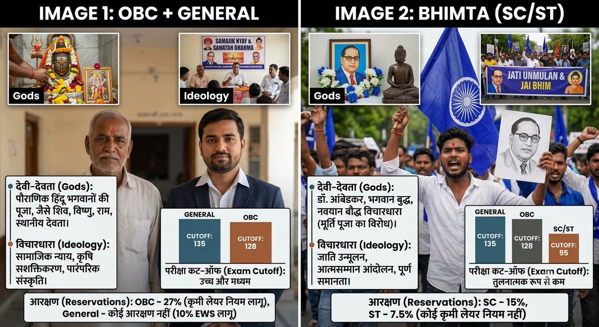 OBCvsScStAct's tweet photo. General/OBC/bhimte a study https://t.co/0j2rxBsdbo