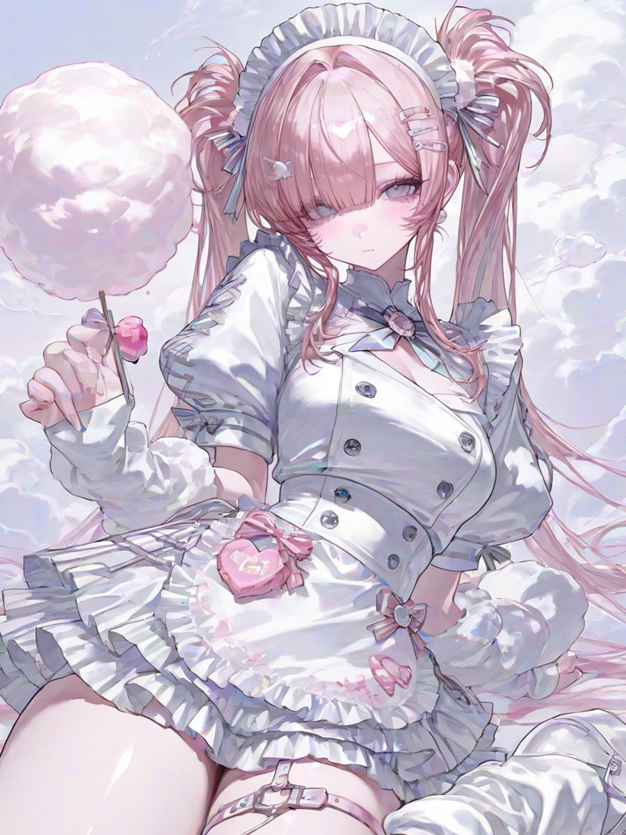 yu_n1o4's tweet photo. ☁プロンプト配布☁

雲菓子パティシエ🍭🎀

パクリの意図❌ff内外関係なく使ってください♪

できたら@、引用して見せて��れたら嬉しいです🫶🏻︎

⬇プロンプトリプのALT(性別指定なしなので男女どちらでも可) https://t.co/di7O4XzfDI