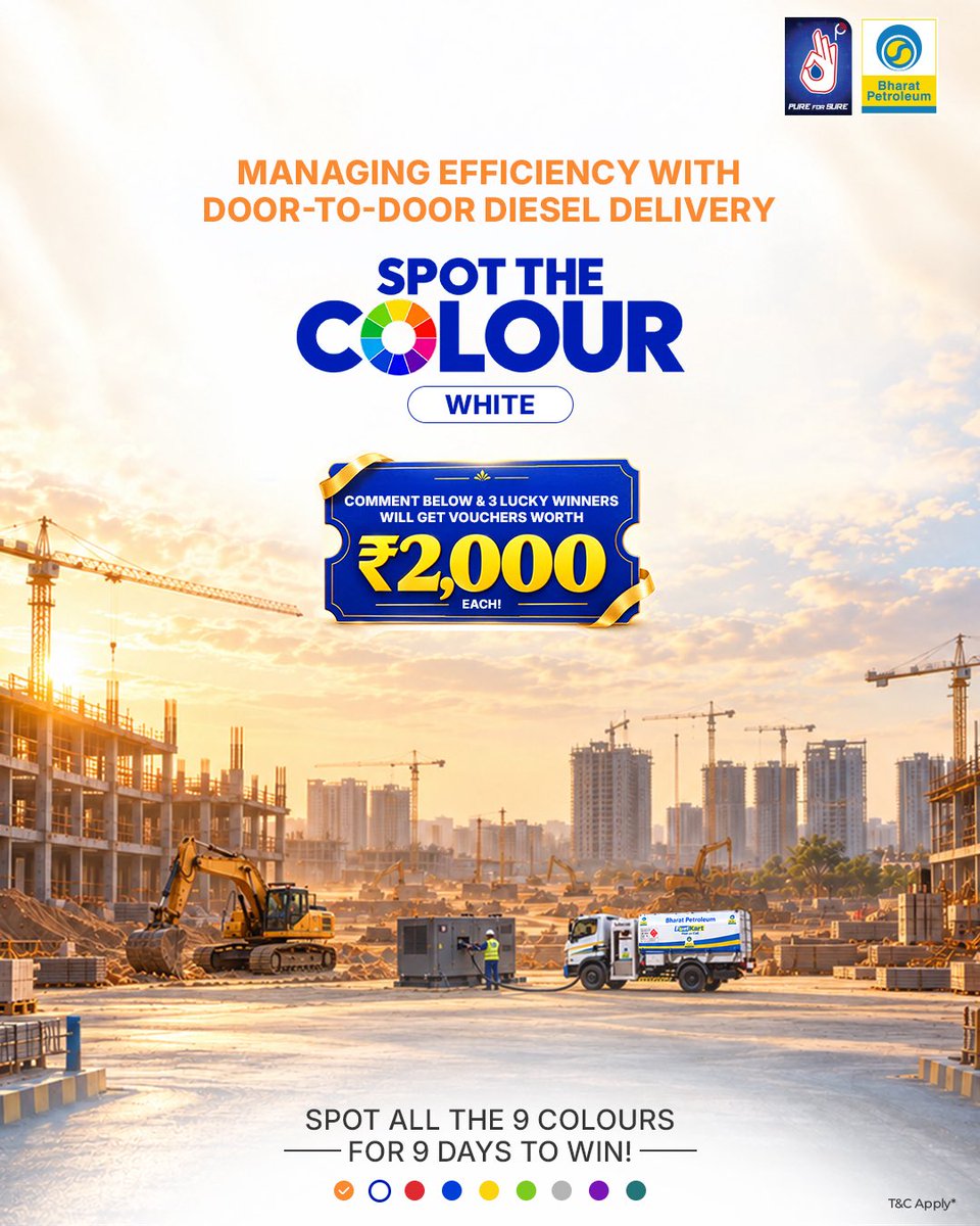BPCLRetail1's tweet photo. Day 2 of our #SpotTheColourChallenge is LIVE!

Spot the colour WHITE, identify the BPCL product/brand &amp; comment below!

3 lucky winners get vouchers worth ₹2,000 each!

Follow us, like the post, comment your answer &amp; tag 3 friends to participate.

T&amp;C Apply.

@BPCLimited https://t.co/E0pU6f9ipR