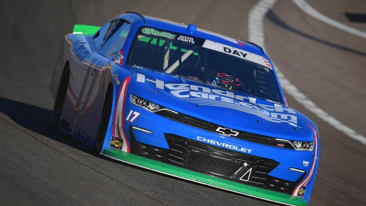 yardbarker's tweet photo. Corey Day holds off Jesse Love to win NASCAR O'Reilly Series race at Charlotte https://t.co/xx5i1dNb1P https://t.co/9AKxInxCBs