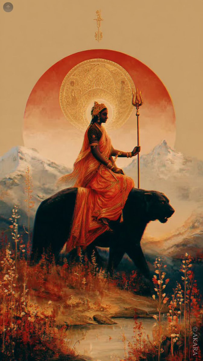Akara__1's tweet photo. Daughter of the mountains, Mother of the universe. 🏔️✨ 

#Durga #MaaDurga #Devi #Shakti #DurgaMaa https://t.co/CQjlRHe5ok