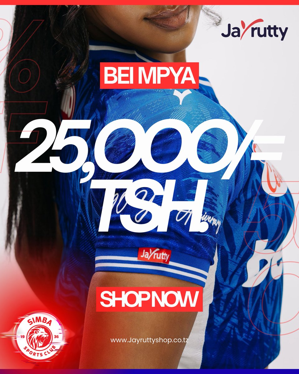 SimbaSCTanzania's tweet photo. Kesho Tunaingia Ofisini na Jezi Zetu. Jipatie jezi Mpya kwa Shilingi 25,000/=

Nunua Jezi Original za @simbasctanzania kwenye maduka yetu Nchi Nzima. Ripoti Ukiona Jezi Feki, Tokomeza Jezi Feki.

Endelea kufatilia kurasa zetu kwa taarifa zaidi.

#VuaCopyVaaOriginal https://t.co/ygLjdQegig