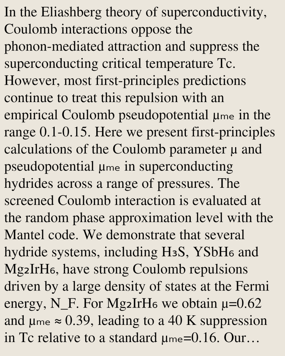 VTWG's tweet photo. Enhanced Coulomb pseudopotentials in high-pressure hydrides from first principles

Kieran Bozier, Chris J. Pickard
https://t.co/TXb9jBMaRg [𝚌𝚘𝚗𝚍-𝚖𝚊𝚝.𝚜𝚞𝚙𝚛-𝚌𝚘𝚗 𝚌𝚘𝚗𝚍-𝚖𝚊𝚝.𝚖𝚝𝚛𝚕-𝚜𝚌𝚒 𝚙𝚑𝚢𝚜𝚒𝚌𝚜.𝚌𝚘𝚖𝚙-𝚙𝚑] https://t.co/WCUTBvbsQv