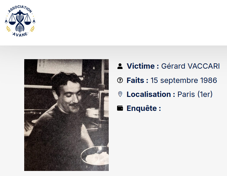 Casimir_Noir's tweet photo. #ColdCase 
15 Oct 1986 : Le majordome d'#YvesMourousi Gérard Vaccari (dit Lolo) est retrouvé nu le crâne fracassé dans l'appartement parisien de la grande vedette du 13H.
https://t.co/c2CWnFdU6U https://t.co/keQudO5cXs