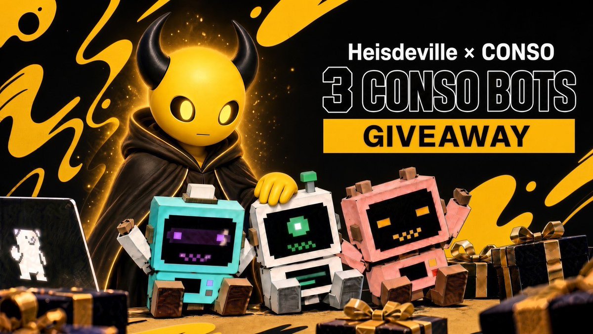 HeIsDeville's tweet photo. 🎁  3 CONSO BOTS GIVEAWAY

Together with @conso_xyz, I’m giving away 3 CONSO BOTS 🤖

To enter:
→ Follow me(@HeIsDeville),  &amp; @conso_xyz 
→ Like + Quote this post
→ Drop your Sui wallet below

⏳ Ends in 24 hours.

3 winners. 3 BOTS.

Good luck all! 🍀 https://t.co/bK7b9J62X3