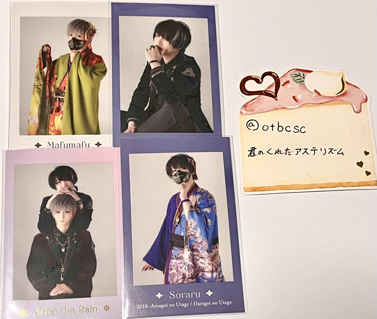 otbcsc's tweet photo. そらる まふまふ After the Rain そまうさ 浦島坂田船 レプチケ チェキ 缶バッジ 交換 買取 譲渡

求 買取又は交換(画像1枚目)
譲 画像2〜リプ欄に続く

郵送交換、秋両日手渡し可能(開場前のみ)

お気軽にお声掛けください https://t.co/WGaRShsV08