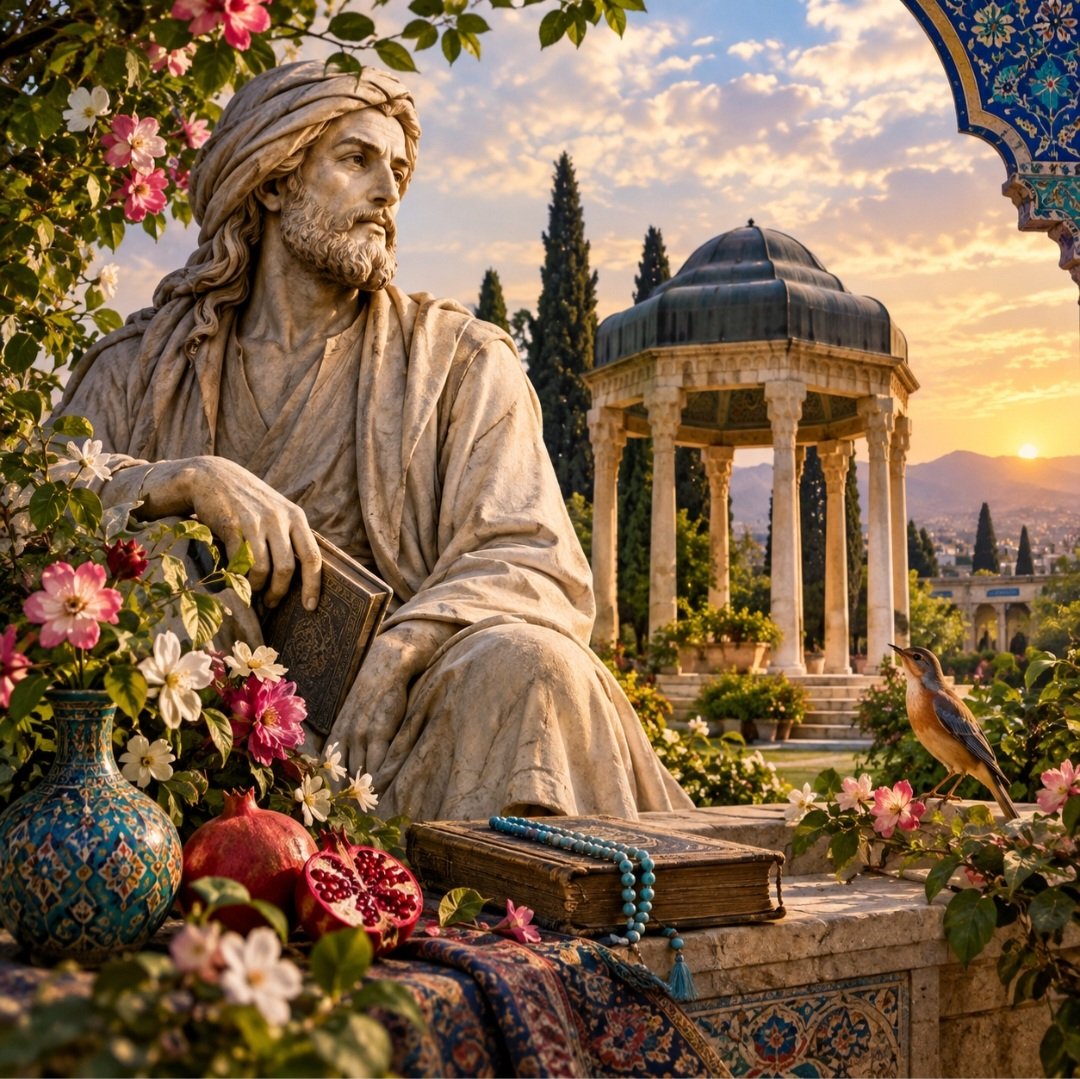 Ssaraasal's tweet photo. به تعبیر رهبر شهید انقلاب، حافظ تنها یک شخصیت تاریخی نیست؛ «حامل یک پیام و یک فرهنگ» است.
فرهنگی که در غزل‌هایش عشق با معرفت، زیبایی با حکمت و زبان فارسی با روح ایرانی پیوند می‌خورد. بزرگداشت حافظ، بزرگداشت ریشه‌های فرهنگی ماست.
#حافظ https://t.co/WG4ENlWgO1