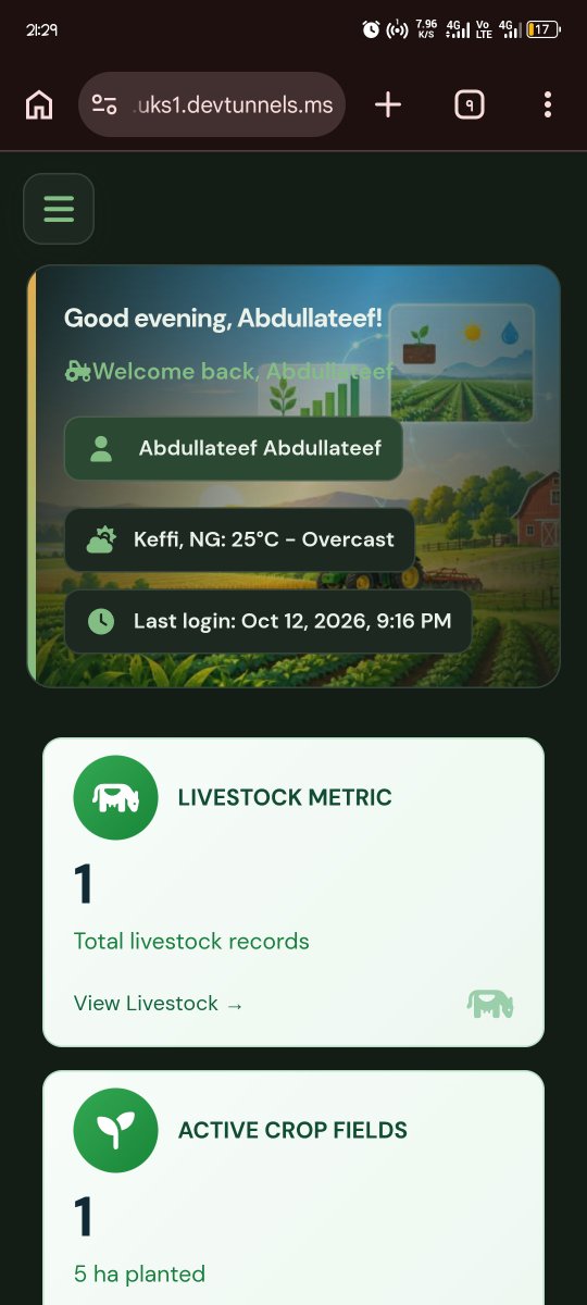 Codewithlateef's tweet photo. Cranking out the settings module for the AgroLiv farm control center. Keeping things clean, modular, and typed end-to-end with React + TypeScript. 🚜✨ Node.js backend handles the logic while the frontend stays crisp. Rate the UI? #BuildInPublic #TechNigeria #ReactJS
@ednut99 https://t.co/QeXV3VUjIj