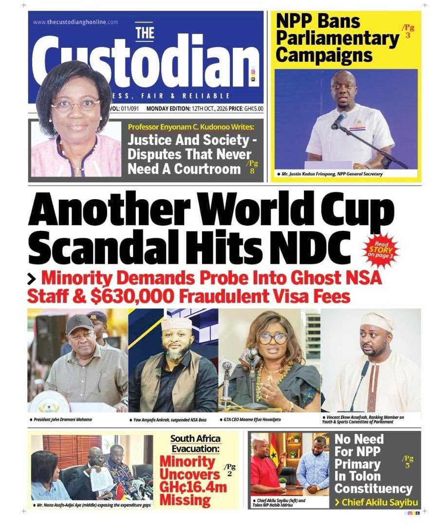 sonofjacob98's tweet photo. More from today’s dailies!!!

Visa Fraud Scandal 
SA evacuation scandal 

Hmmm, enti 3b3y3 yie???

#WhatIsAblakwaHiding
#AccountForThe16.4Million
#SAEvacuationScandal https://t.co/UqjxkpHijm