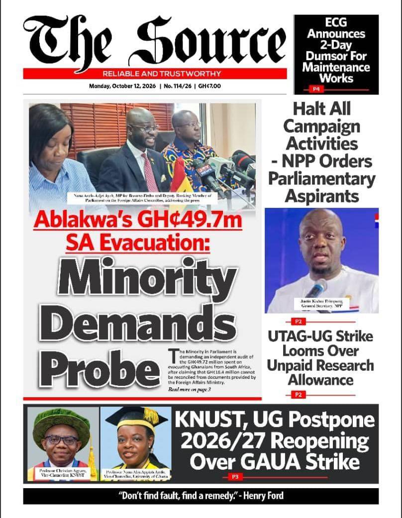 sonofjacob98's tweet photo. More from today’s dailies!!!

Visa Fraud Scandal 
SA evacuation scandal 

Hmmm, enti 3b3y3 yie???

#WhatIsAblakwaHiding
#AccountForThe16.4Million
#SAEvacuationScandal https://t.co/UqjxkpHijm