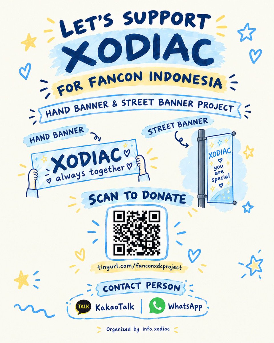 blissfulteamID's tweet photo. 💙 LET’S SUPPORT XODIAC FOR FANCON INDONESIA!

​X-BLISS, let’s make our Handbanner &amp; Street Banner Project happen together! 🫶🏻 Every donation supports projects for XODIAC

​🔗 Details &amp; info: https://t.co/A3VCVgK6b0

​#XODIAC #XBLISS #XODIAC_FANCON_INDONESIA https://t.co/UKbNELg11g