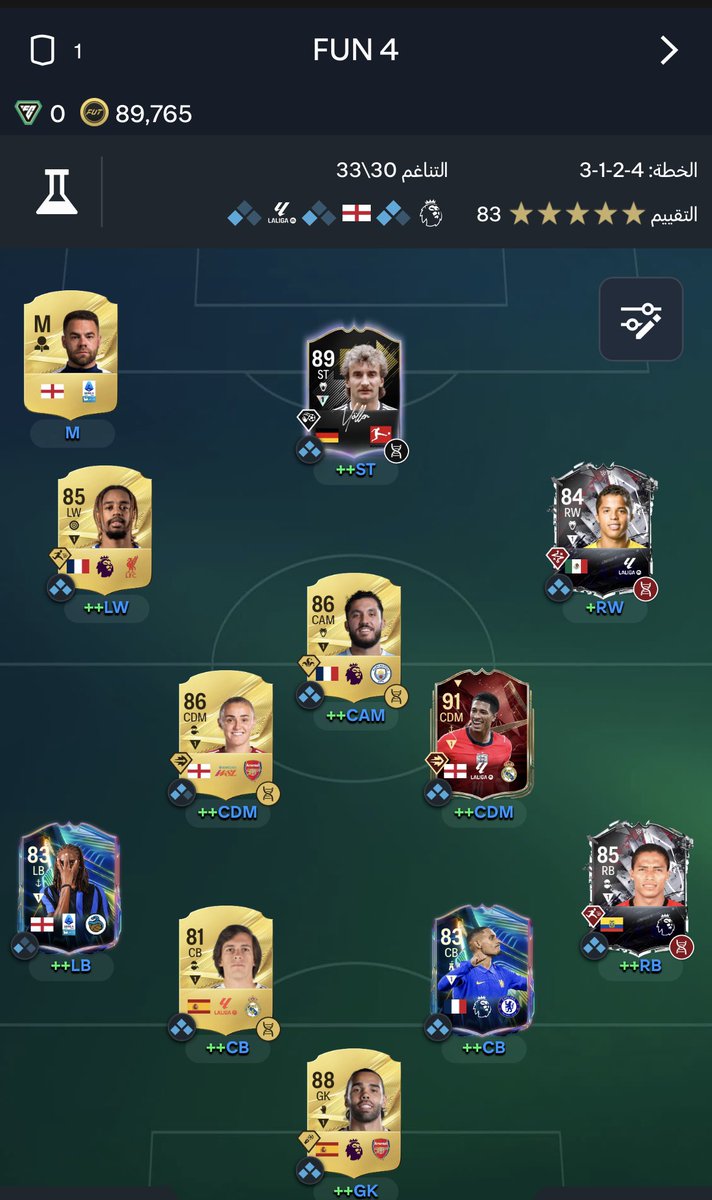 vwtu_'s tweet photo. @FUT_Z5 افكر العب بتكتيك ٤ -٣ ١-٢ https://t.co/j4PW0L5s6t