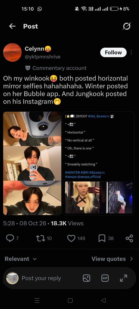 ftknur's tweet photo. @jjkrsen Mind you the same people you agreeing is also saying stupid stuf like this for your own fav, and all of this picture, winter doing it first https://t.co/x9IMWCSFnK