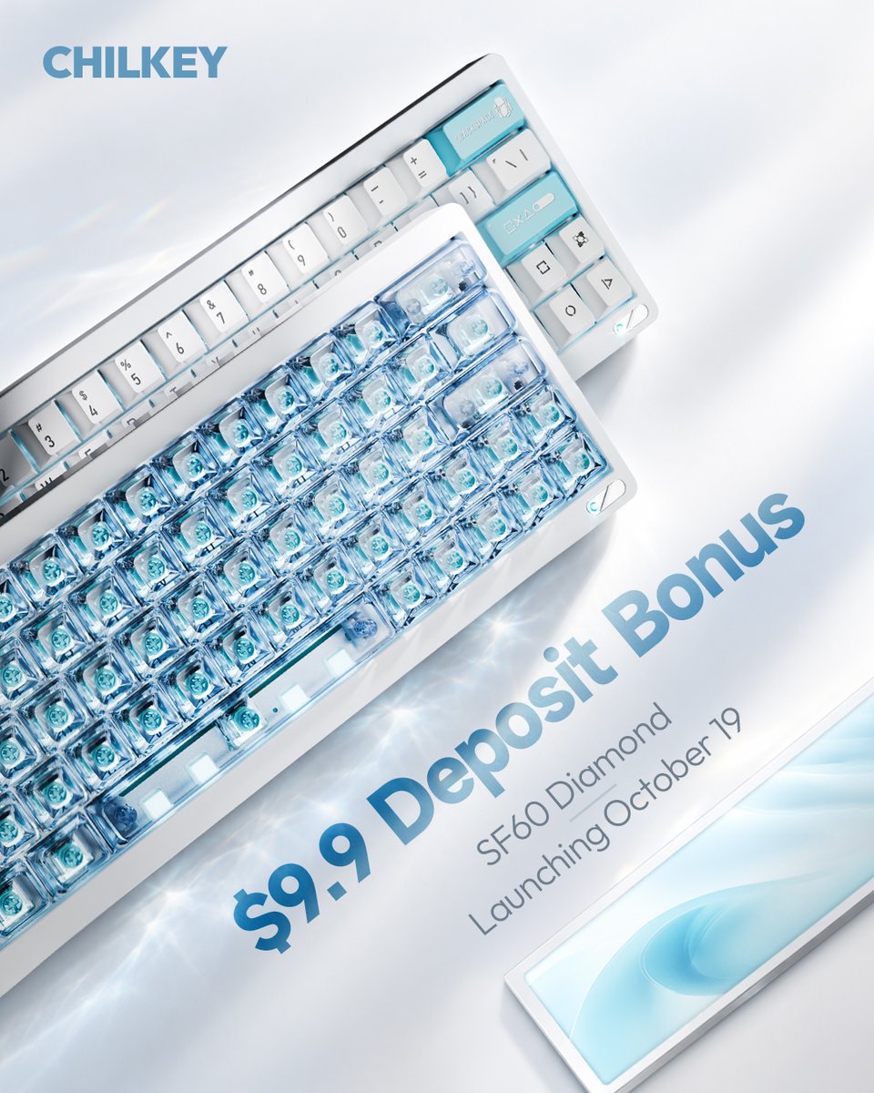 Chilkeykeeb's tweet photo. Pre-order the SF60 Diamond Edition for $9.90 and get a bonus MiraBox Universal Screen D92! ✨
📅 Oct 12–19, 12:00 AM EDT
📦 Both ship together at release.

#SF60 #SF60DiamondEdition #MiraBox #MechanicalKeyboard #KeyboardSetup #DeskSetup #PreOrder #KeyboardDeals #cleansetup https://t.co/wfIqHlASVq