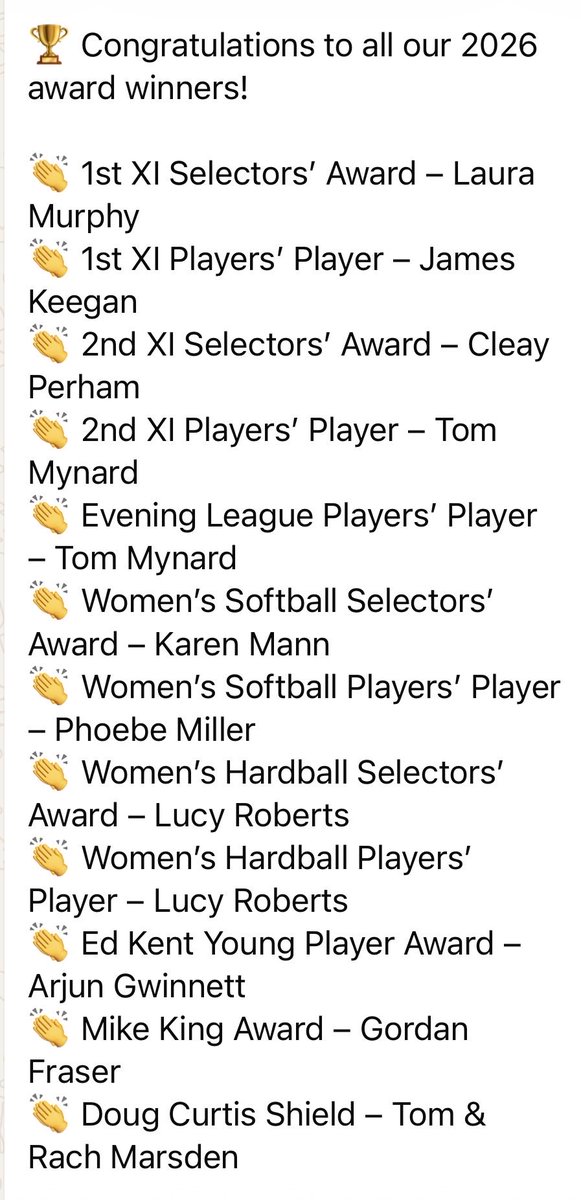 BereRegisCC's tweet photo. 💚💛 That’s a wrap on another fantastic season💛💚
🏆 Congratulations to all our 2026 award winners! A massive thank you to everyone who has contributed, volunteered, played, supported and cheered us on throughout the year. BRCC wouldn’t be what it is without you🏏🔥

#BRCC https://t.co/x0EeoESOrt