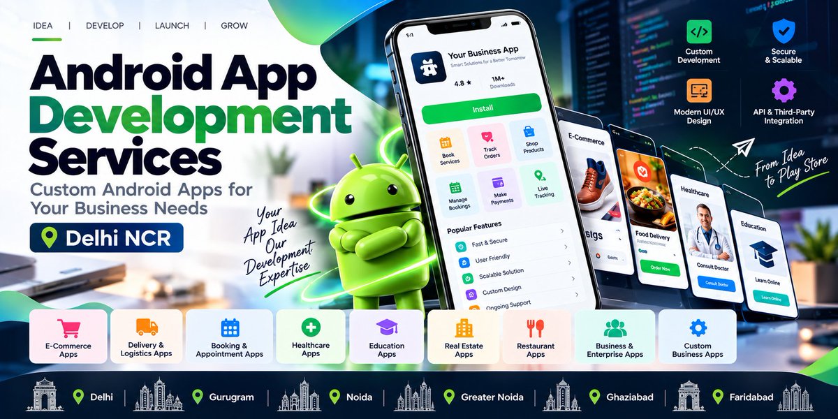 MVisionSolution's tweet photo. Android App Development Services in Delhi NCR

#AndroidAppDevelopment #AndroidAppDevelopmentServices #MobileAppDevelopment #AndroidApplicationDevelopment #CustomAppDevelopment #AppDevelopmentCompany #DelhiNCR #Gurugram #Noida #Faridabad #SoftwareDevelopment https://t.co/88jxXE3zTk