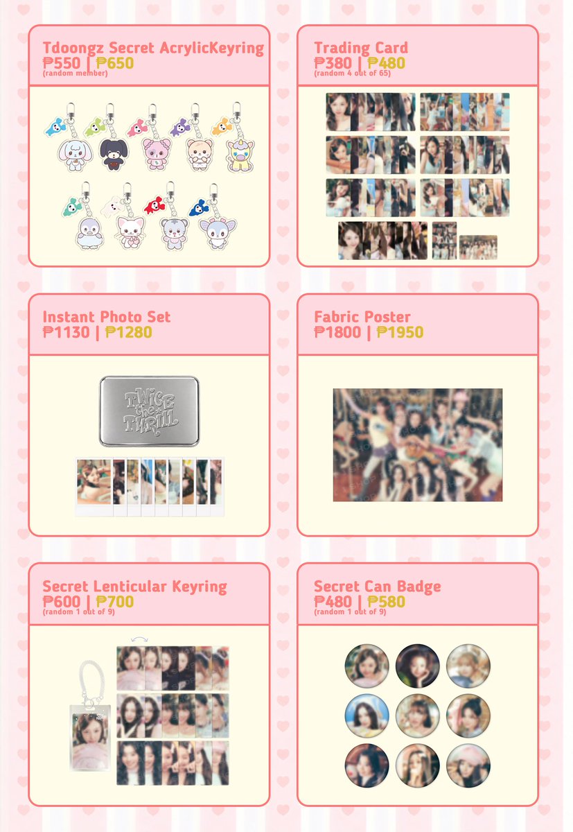 PEACHBLISSPH's tweet photo. [🇵🇭PH GO]
🎠 TWICE 11th Anniversary <Twice The Thrill> Pop-up &amp; Online Store Official Goods 🎠

💸Prices are all-in except local sf
🩷online ||💛popup
❣️50% DP/installment/long DOP (up to Dec 30)
🔗Details &amp; Form: https://t.co/UkZ8tAvU5y

#PEACHBLISSPHGO https://t.co/HRuQqrc5Vq