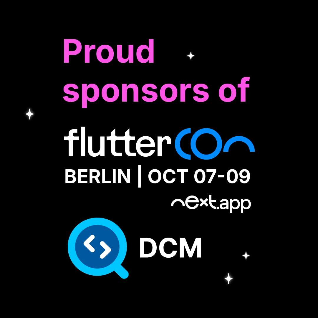 FlutterconWorld's tweet photo. [Sponsored]
Ever typed "LGTM" on a massive pull request full of AI-generated code and hoped for the best?

Between legacy // TODO comments and the rise of AI tools generating tons of code, tech debt accumulates faster than teams can review it. DCM https://t.co/Xj8B0VfhM1 (https://t.co/EexgyB5Bir) is the code quality tool designed specifically for Flutter teams to keep your codebase bug-free, fast, and maintainable.

With 530+ unique lints, unused code/files/localization detection, assets/widgets analysis and accessbility/performance insights, DCM acts like an extra team member that automates code quality so you can focus on building great software together.
