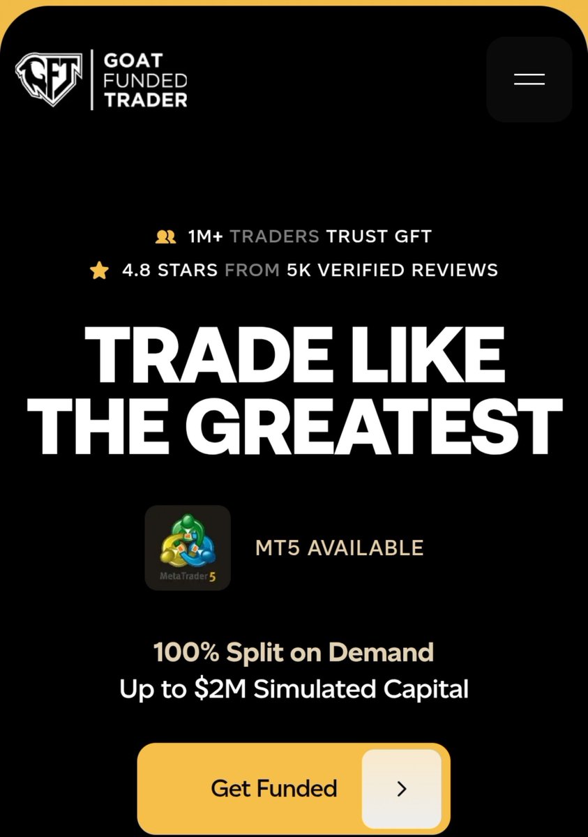 Legxau's tweet photo. 🐐 Trade Like The Greatest!

Use my GFT code LEGXAU for 35% OFF! 🔥

🐐 Goat Funded Trader (GFT)

Trade with a leading prop firm and access up to $2M in simulated trading capital.

✅ Trade like the greatest
💰 Withdraw profits
🚀 Get started with a funded account
🔥 Use code LEGXAU at checkout for 35% OFF!

👉 https://t.co/rRDhF4FaVi