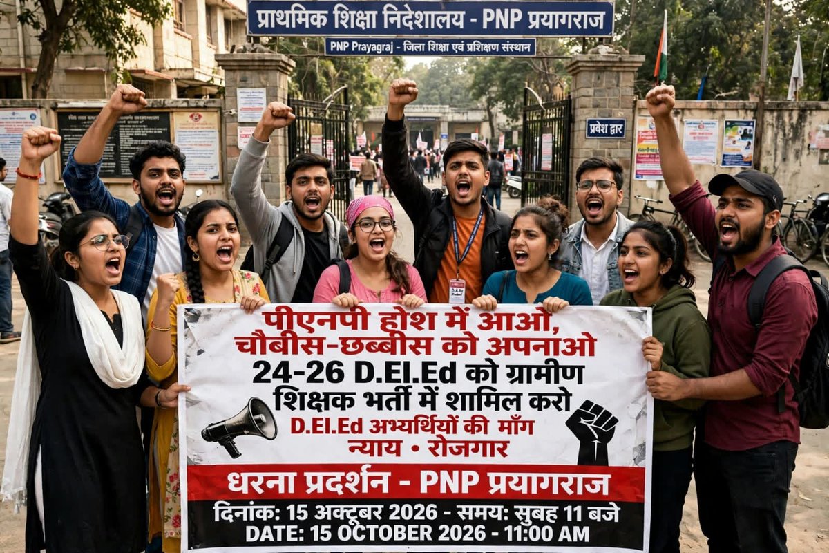alishak3z's tweet photo. डीएलएड 2024 सत्र को समय पर पूरा करना और छात्रों को नई शिक्षक भर्ती में मौका देना ही हमारा एकमात्र लक्ष्य है। इसी मांग के साथ 15 OCT PNP महाधरना में पहुंचें! 🎯
@myogiadityanath @basicshiksha_up @UPGovt @UPBasicShiksha
#DElEd2024Batch #UPDElEd24_26 #मौका_दो_न्याय_दो #नवरात्रि https://t.co/bH8GjnUMjX