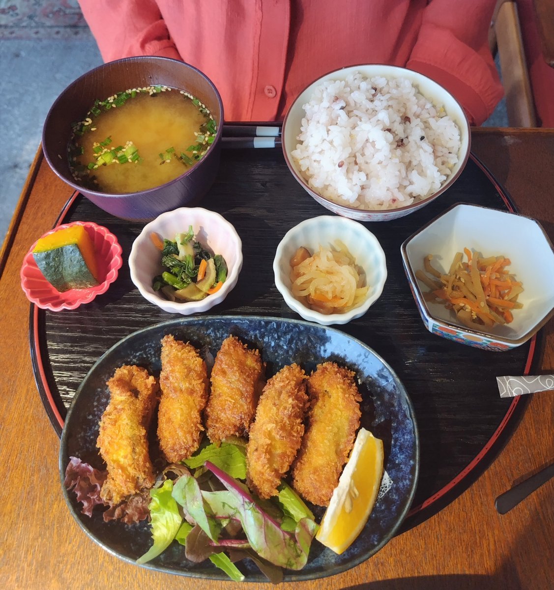 ys_odyssey's tweet photo. 〒192-0364 
東京都八王子市南大沢５丁目14−４−５

cafe HacHi

和牛ハンバーグ御膳
カキフライ御膳
🐕️鹿肉と野菜のゴハン

🐕️一緒にゴハン食べれて楽しかったし、どれも美味しかった😋 https://t.co/92CrBbStaC