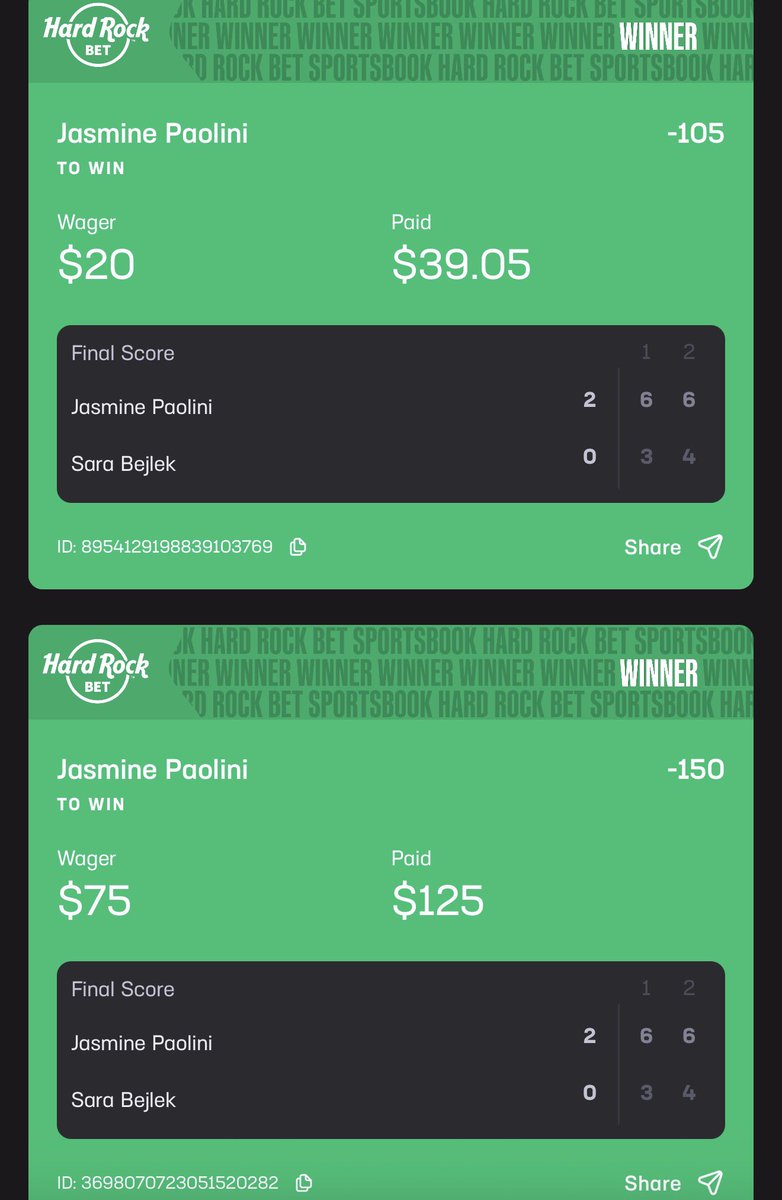 StakeHouseVIP's tweet photo. 🎾🔥 WE TRIPLED DOWN AND CASHED ALL 3! ✅✅✅

JASMINE PAOLINI CAME THROUGH! 😮‍💨💰

3 TICKETS. 1 PLAY. ALL GREEN! 🤑

👨‍🍳 ANOTHER PLATE SERVED &amp; DELIVERED!

🥩 THE STAKE HOUSE KITCHEN STAYS COOKING! 🔥

🍽️ DON’T MISS THE NEXT SERVING!

🔗 https://t.co/n6Ypnitw0Y https://t.co/DjQapE4kbF