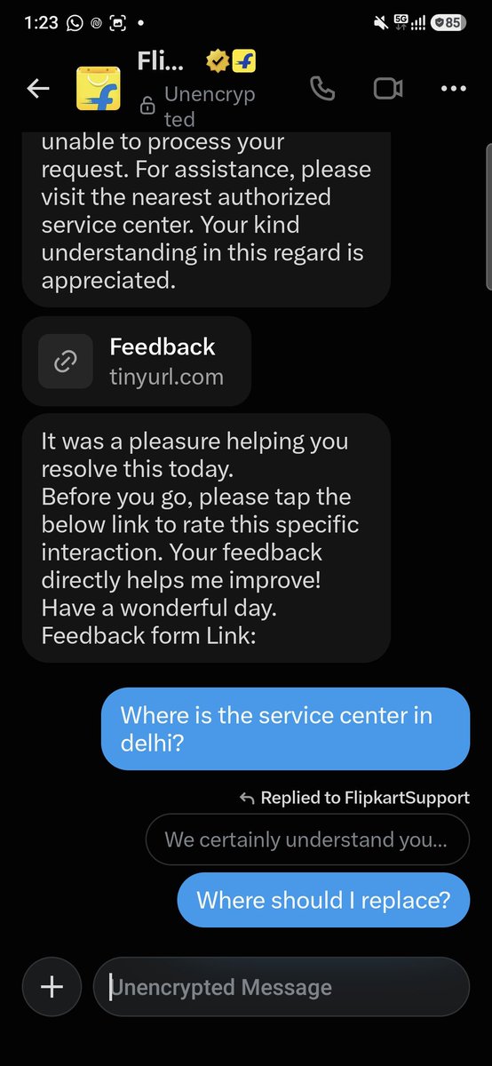 SinghaaThe's tweet photo. Pathetic service ! @flipkartsupport @Flipkart
When there is no service Centre...
And its mentioned for replacement.
Its your job to replace. https://t.co/Tg8vB5351H