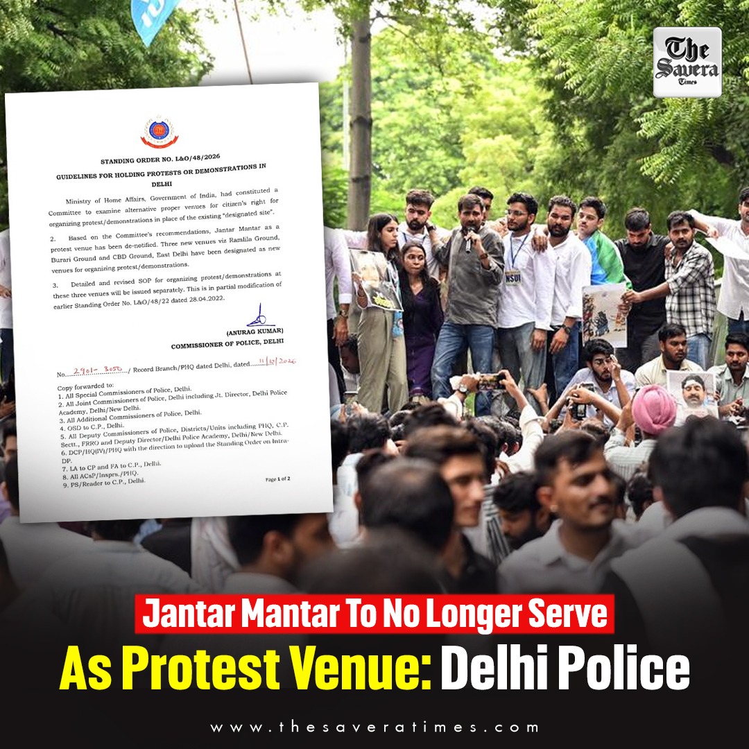 thesavera_timep's tweet photo. Jantar Mantar To No Longer Serve As Protest Venue: Delhi Police
#jantarmantar #protestvenue #delhipolice #news https://t.co/OdYHzeT5fn